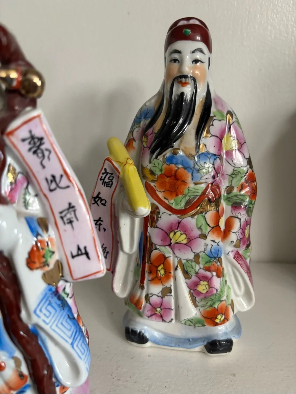 Three vintage Chinese porcelain wise men figurines